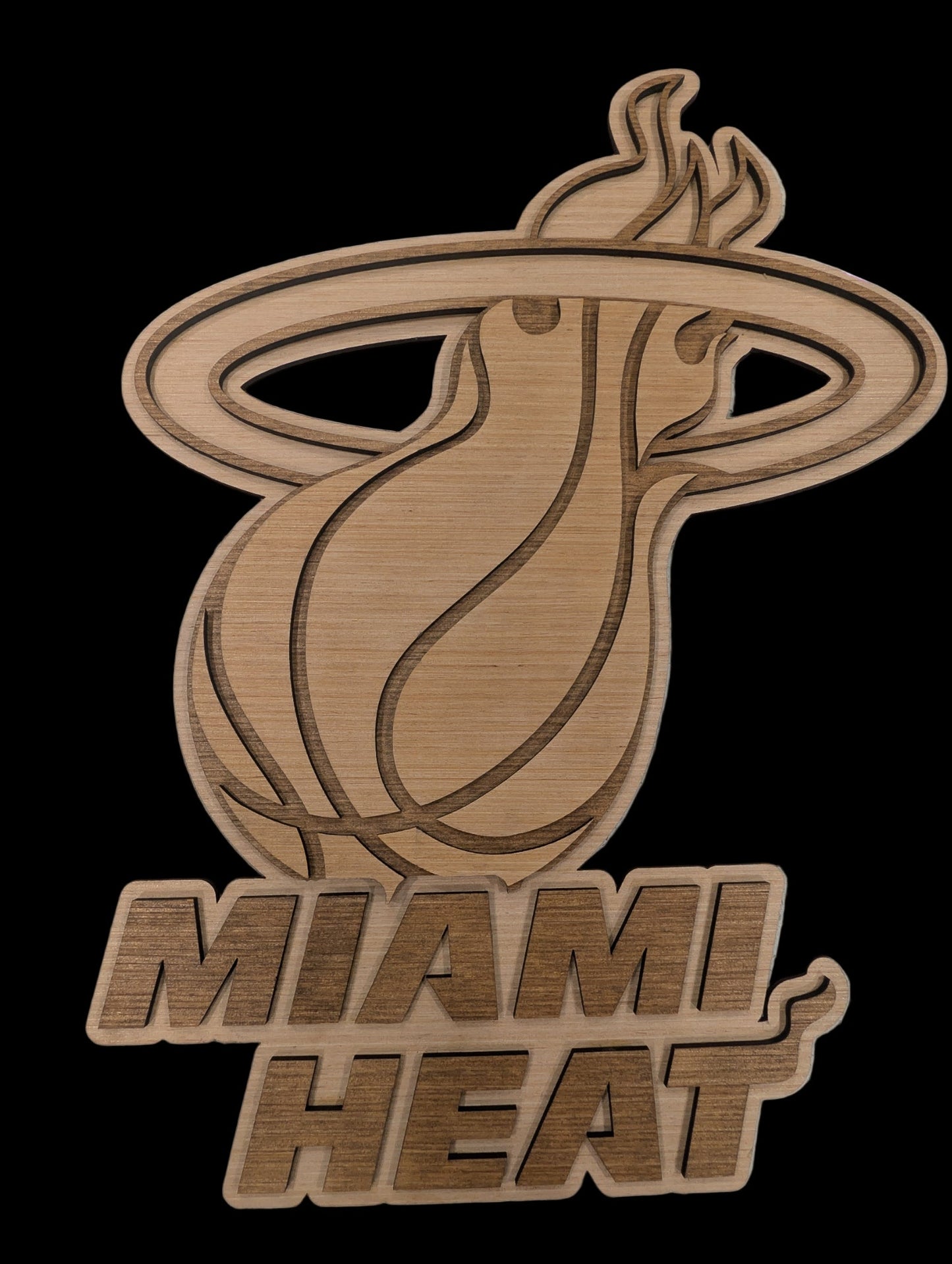 Handcrafted Miami Heat Layered Wood Wall Art ā 17Ć23.5 Inch